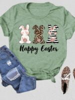 Wholesale Easter Bunny Letter Print T-Shirt