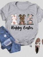 Wholesale Easter Bunny Letter Print T-Shirt