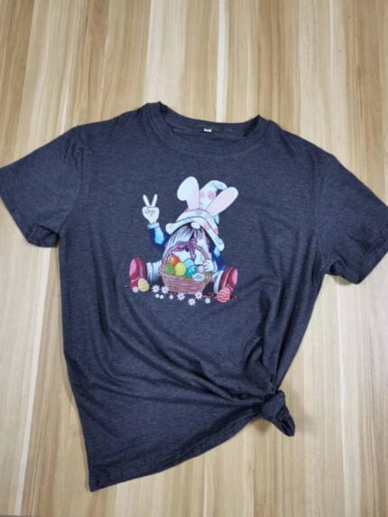 Wholesale Easter Bunny and Egg Print T-Shirt