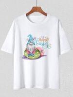 Wholesale Easter Dwarfs Print Short Sleeve T-Shirt