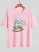 Wholesale Easter Dwarfs Print Short Sleeve T-Shirt