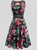 Wholesale Elegant Printed Lace Sleeveless Dress