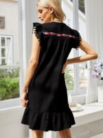 Wholesale Embroidered panel sleeveless dress