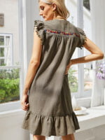 Wholesale Embroidered panel sleeveless dress