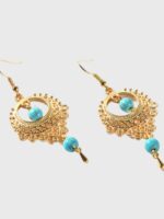 Ethnic Style Hollow Turquoise Drop Earrings