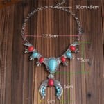 Ethnic Turquoise Pendant U Shape Necklace