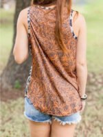 Ethnic leopard print panelled tank top