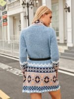 Ethnic print panelled cardigan