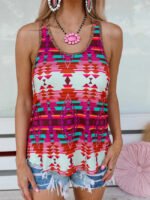 Ethnic rhombus printed vest