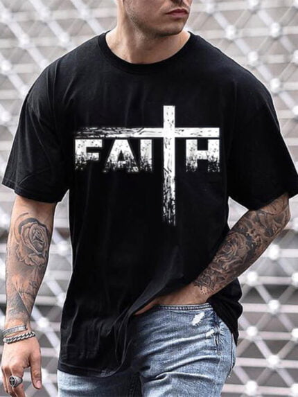 Wholesale FAITH Print Short Sleeve T-Shirt