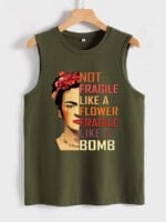 Wholesale Face Alphabet Print Casual Vest