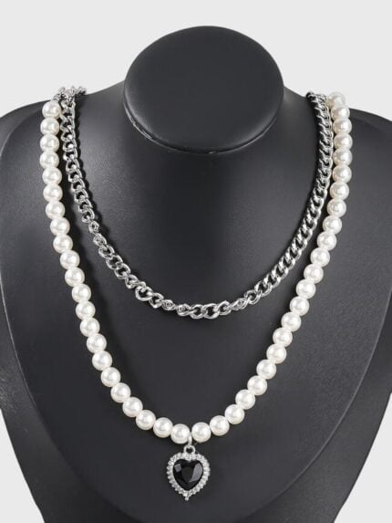 Fashion Alloy Imitation Pearl Necklace-Wholesale