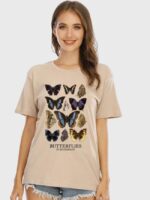 Fashion Butterfly Print Short Sleeve T-Shirt