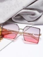 Fashion Chain Leg Large Frame Sunglasses