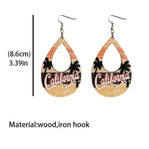 Fashion Coconut Tree Alphabet Print Earrings