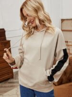 Wholesale Fashion Colorblock Hooded Sweatshirt