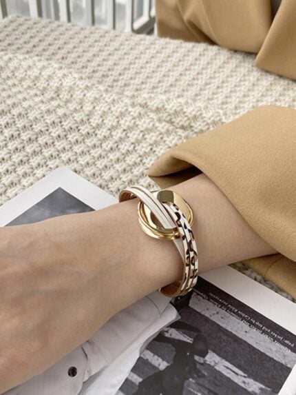 Fashion Colorblock Multilayer Leather Bracelet