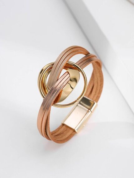 Fashion Colorblock Multilayer Leather Bracelet