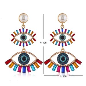 Fashion Colored Eye Rhinestone Earrings