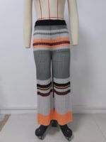 Wholesale Fashion Contrast Cutout Knit Trousers