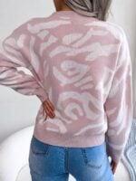 Fashion Floral Long Sleeve Knit Sweater