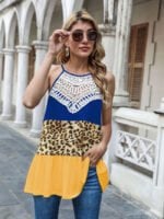 Wholesale Fashion Lace Leopard Patchwork Vest