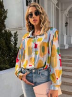 Fashion Lapel Long Sleeve Printed Shirt