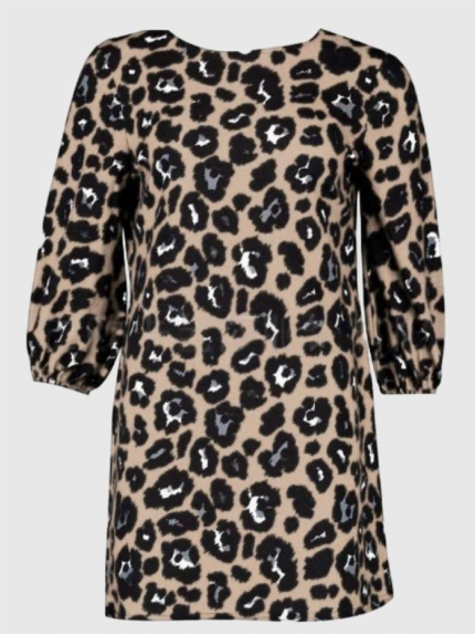 Fashion Leopard Print Casual Dress