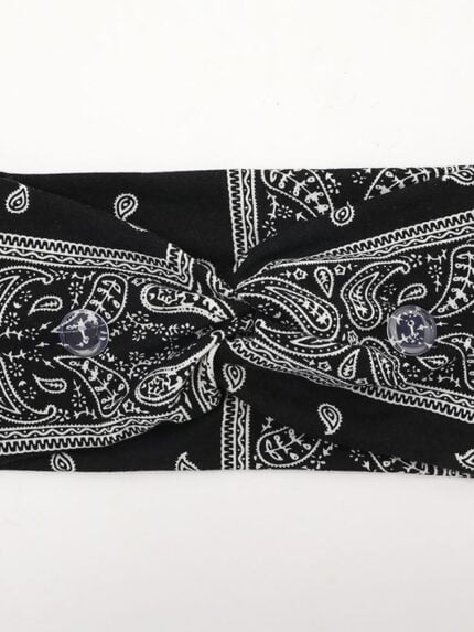 Fashion Pattern Print Button Headband