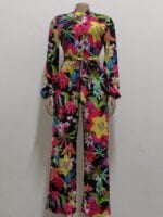 Wholesale Fashion Print Button Tie Jumpsuit