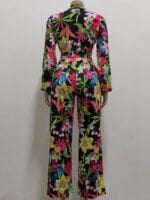 Wholesale Fashion Print Button Tie Jumpsuit