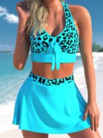 Wholesale Fashion Print Cross Cutout Swimsuit