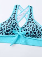 Wholesale Fashion Print Cross Cutout Swimsuit