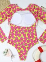 Fashion Print Long Sleeve One Piece Swimsuit