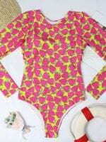 Fashion Print Long Sleeve One Piece Swimsuit