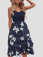 Fashion Print Panel Sexy Slip Dress