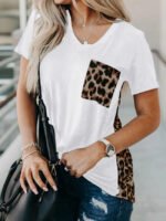 Wholesale Fashion Print Pocket Casual T-Shirt