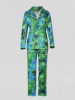 Wholesale Fashion Print Slim Fit Two Piece Suit