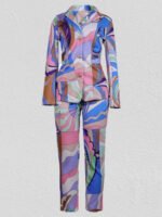 Wholesale Fashion Print Slim Fit Two Piece Suit