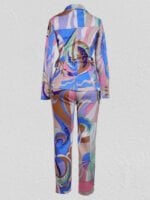 Wholesale Fashion Print Slim Fit Two Piece Suit