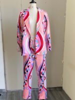 Wholesale Fashion Print Suit Two Piece