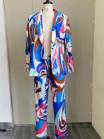 Wholesale Fashion Print Suit Two Piece