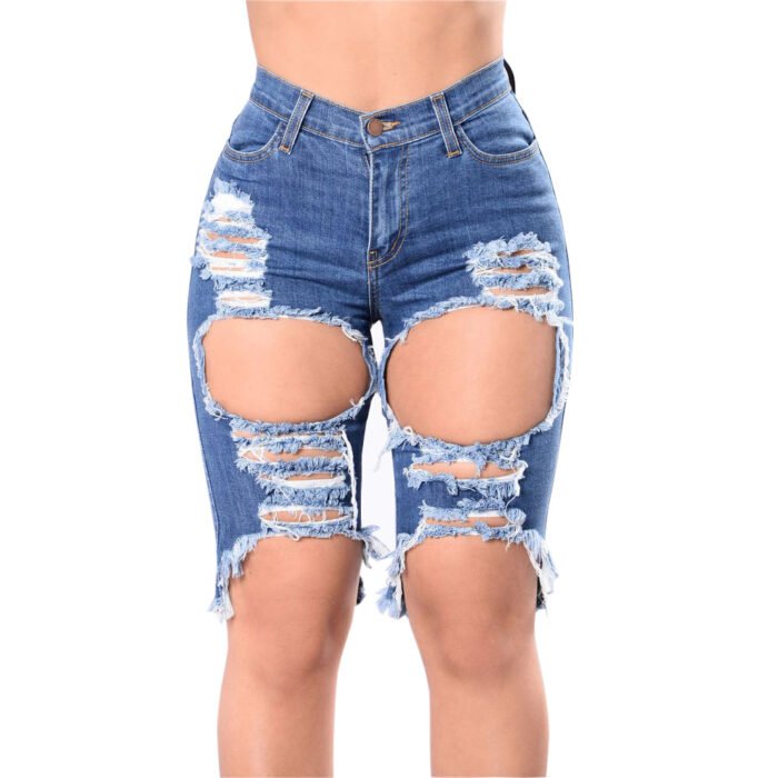 Fashion Ripped Skinny Denim Shorts