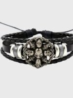 Fashion Skull Alloy PU Bracelet