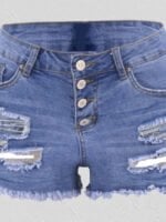 Wholesale Fashion Street Ripped Denim Shorts