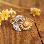 Fashion Sunflower Lettering Ring-Wholesale