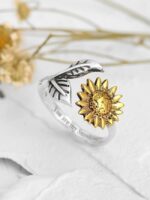 Fashion Sunflower Lettering Ring-Wholesale