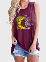 Fashion Sunflower Pattern Tank Top