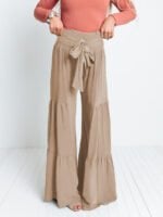 Fashion Tie Elastic Waist Loose Pants