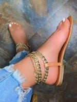 Fashion clear metal chain sandals